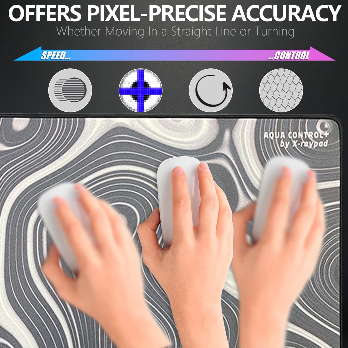 X-Raypad Aqua Control Plus ROB Gaming Mouse Pad, Ultra-High Precision Mouse Pad with Perfect Speed and Control Capability, Consistent X and Y Glide, Designed for Fps Players with Low DPI Requirements