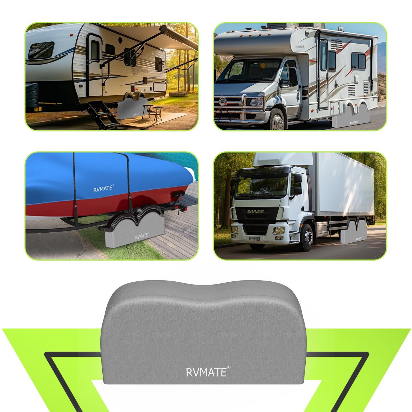 RVMATE RV Tire Covers, Dual Axle Wheel Cover (2 Pack) Fits 27"-30" Diameter Tires, Waterproof Anti-UV Grey Dual Tire Covers RV Accessories for Truck/Trailer
