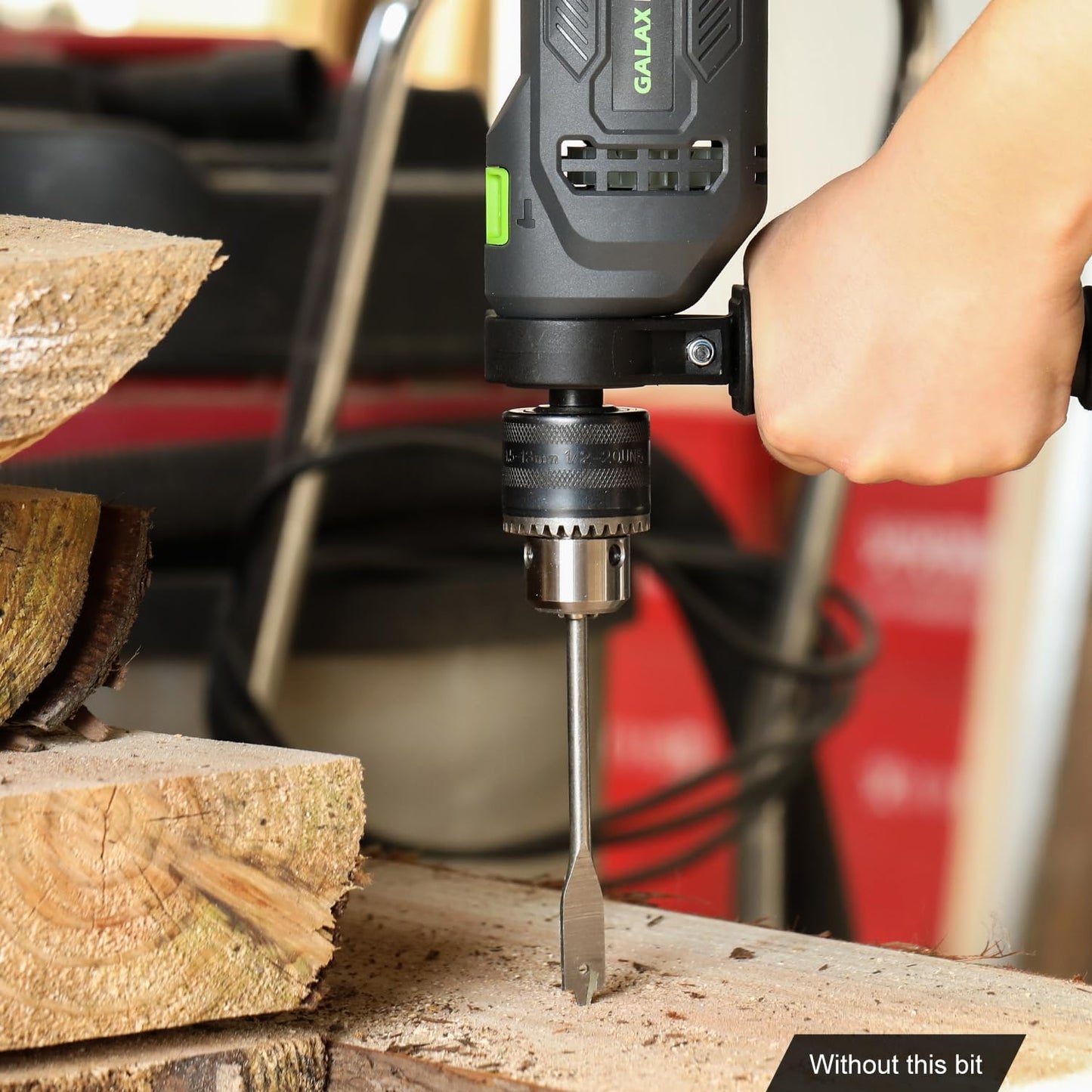 GALAX PRO 4.5Amp 0-3000RPM Corded Hammer Drill, 5pcs Bit, Hammer and Drill 2 Functions in 1 with 12 Variable Speed, 1/2 Inch Keyed Metal Chuck, 360°Rotating Handle