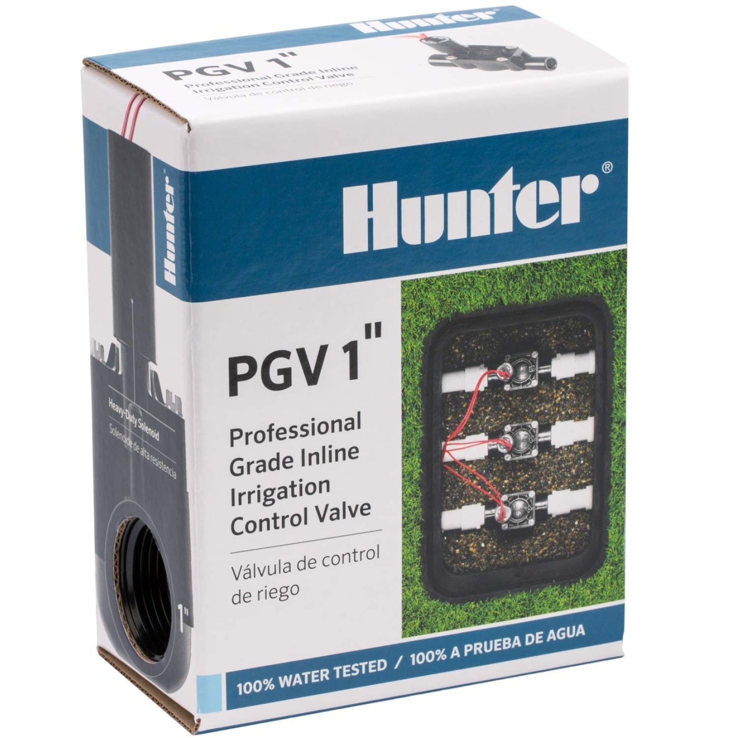 Hunter PGV 1" Electric Sprinkler Valve, 24V AC, Flow Control, Female Threaded, Heavy Duty Diaphragm, 150 PSI, Inline Irrigation Valve for Lawn, Garden, or Commercial Use