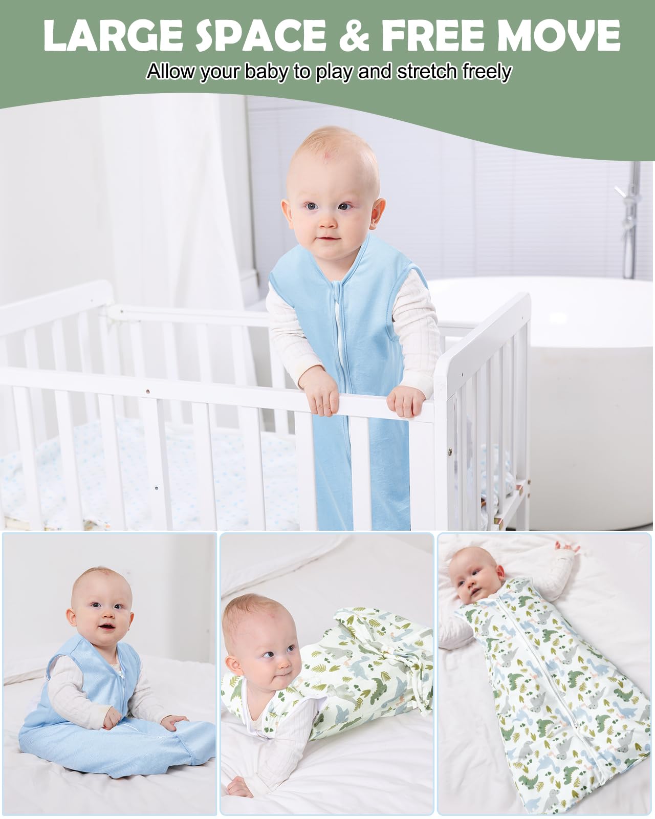Lictin Baby Sleep Sack 0.5 Tog - 2 Pack Toddler Sleeping Sack 18-36 Months, Summer Baby Sleeping Bag for Infant & Newborn, Blue