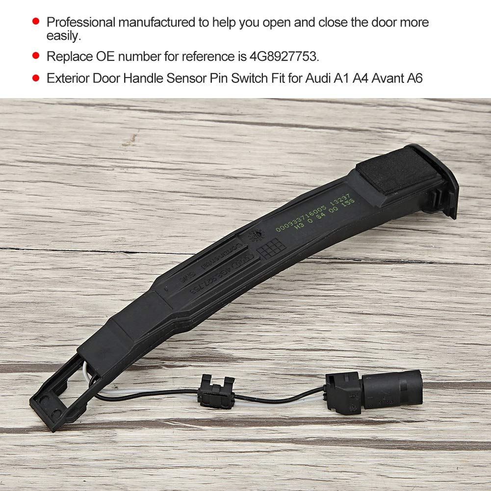 Door Handle Sensor, 4G8927753, 4Pcs Exterior Black Door Handle Sensor Pin Switch Fit for A1 Avant