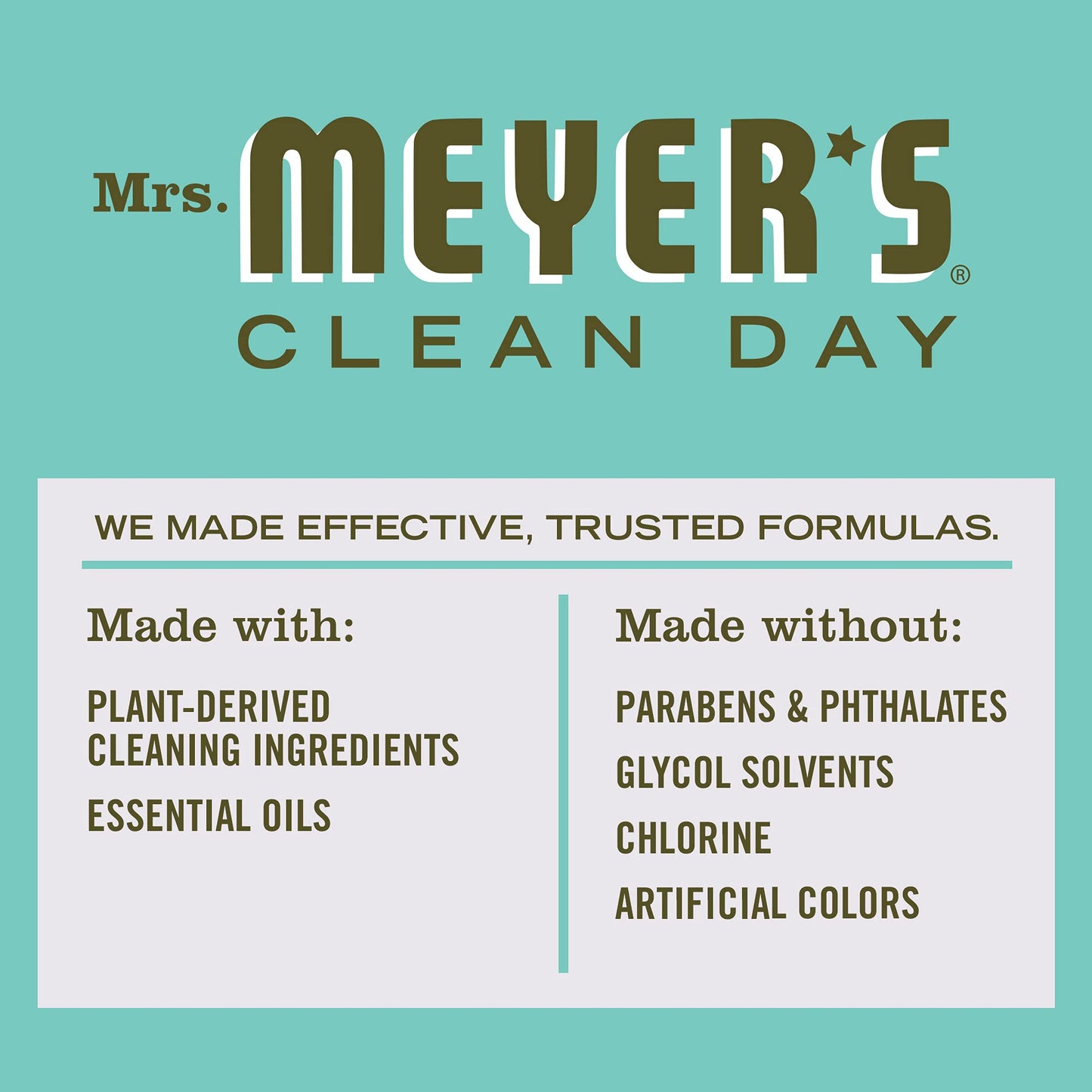 Mrs. Meyer's Clean Day Multi-Surface Cleaner Concentrate, Use to Clean Floors, Tile, Counters & More, Basil Scent, 946 ml Bottles, 4 Pack