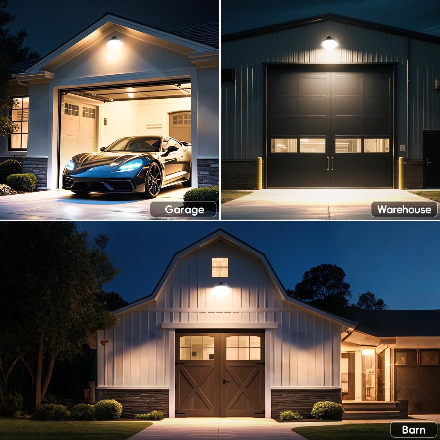 MOONTIP LED Barn Light 2 Pack 150W 20000LM Dusk to Dawn Outdoor Lighting, LED Yard Light Outdoor with 150° Adjustable Photocell, 6500K Daylight, IP66 Waterproof Area Street Light for Garage Warehouse