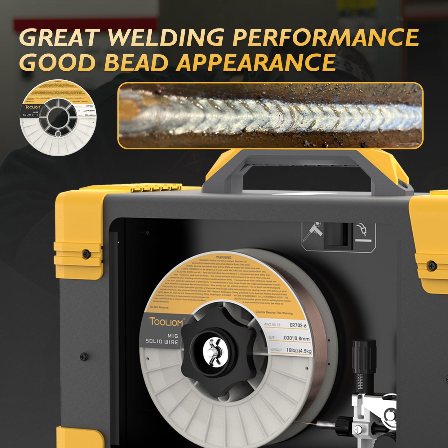 TOOLIOM MIG Welding Wire ER70S-6 .030"(0.8 mm) 10LB Solid Carbon Steel Welding Wire High Feedability MIG Wire
