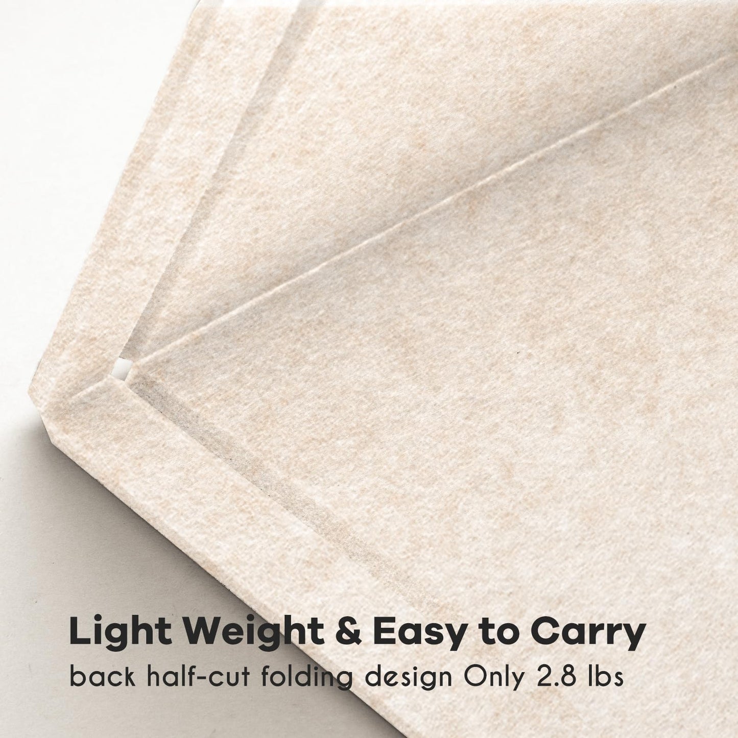 Lightomorrow Large Bulletin Board - 90 x 120 cm, Decorative Felt Pin Board for Wall - 4' x 3' Foldable Photo Display Board with Self-Adhesive Tape, Includes 20 Push Pins - Oatmeal