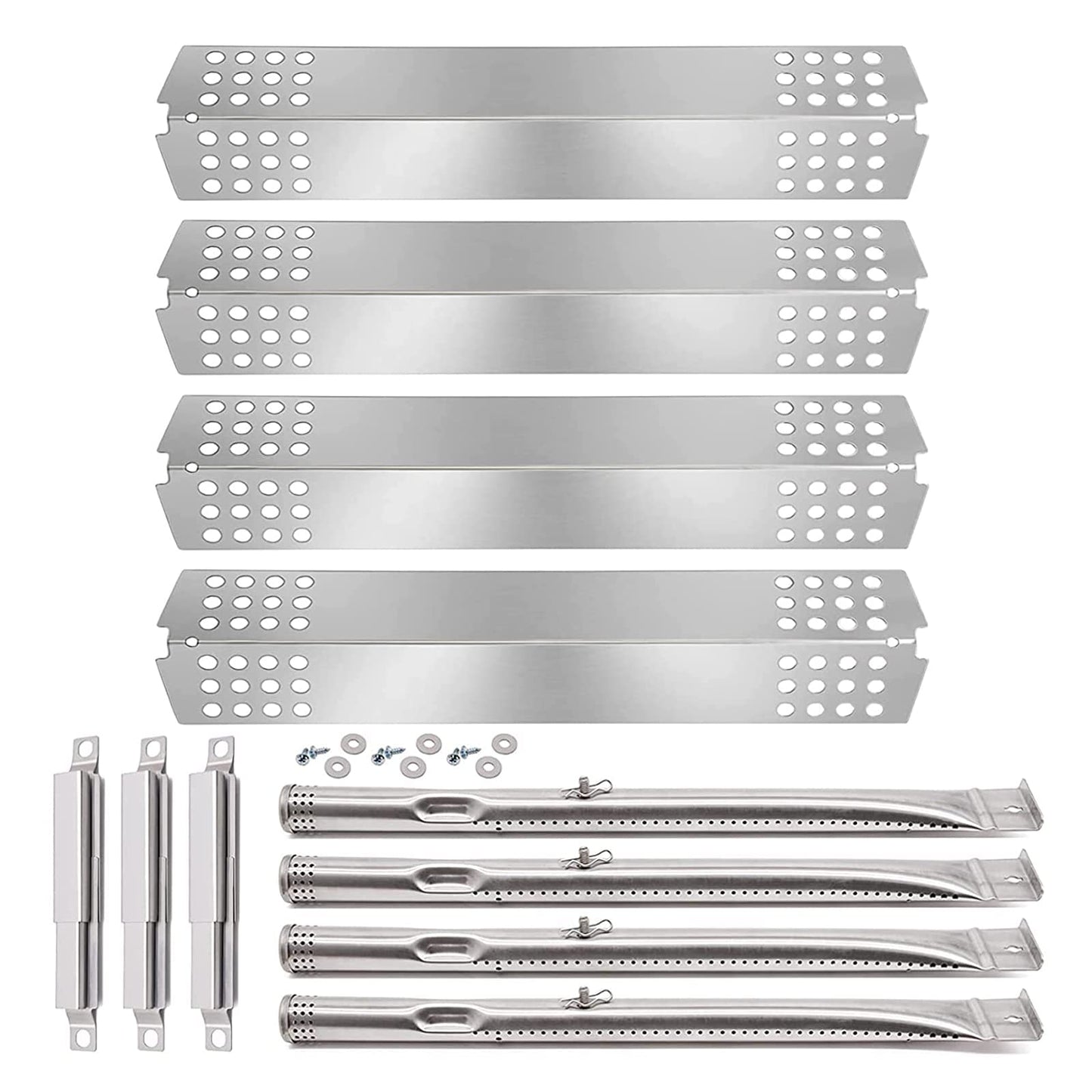 Hiorucet Barbecue Replacement Parts for Master Chef G45308, G45311, G45301, G45303, G45309 Grill Models. BBQ Heat Shields, Burner Tubes, Crossover Tubes Kit.