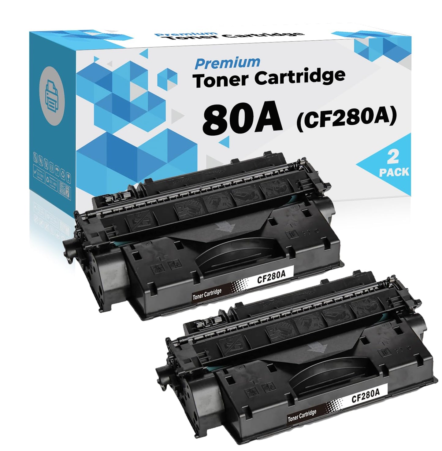 Ultra Toner® Compatible Replacement for HP 80A CF280A Black Toner Cartridge for HP LaserJet Pro 400 M401dn M401dne M401dw M401n MFP M425dn MFP M425dw (2 PK)