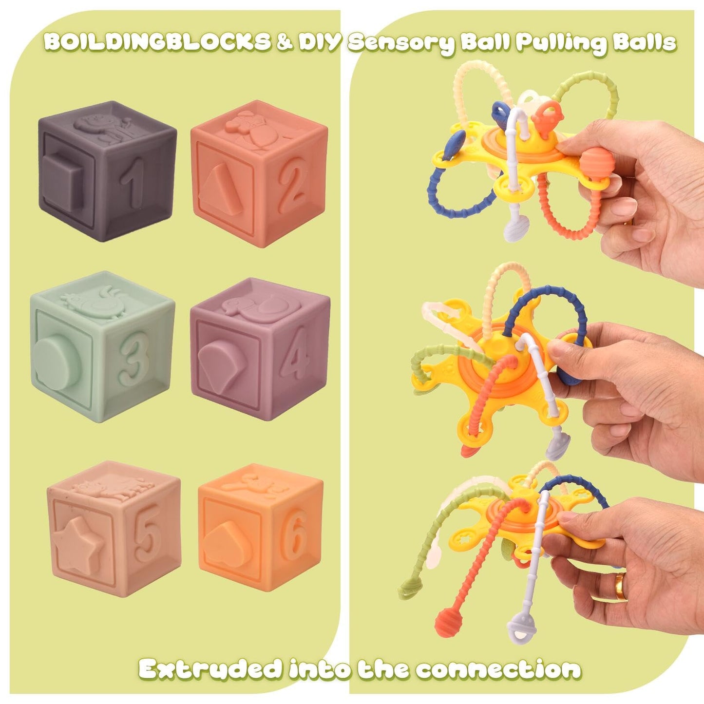 Majabike Baby Toys for 6 to 12 Months,7 in-1 Montessori Sensory Toys for Toddlers 1-3,Baby Blocks, Stacking Blocks Rings, Matching Eggs, Suction Cup Spinner,Stacking Cups, for Toddler Gift