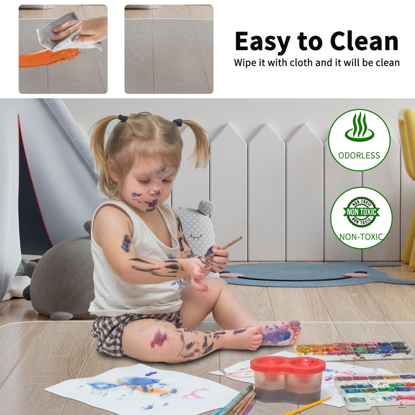 WASJOYE Chair Mat for Hardwood Tile Floor, PVC Floor Protector Cover Rug Mat with Non-Slip Frosted Back, Heavy Duty for Home Office Computer Desk Rolling Chair, Easy Expanded 36"x48"