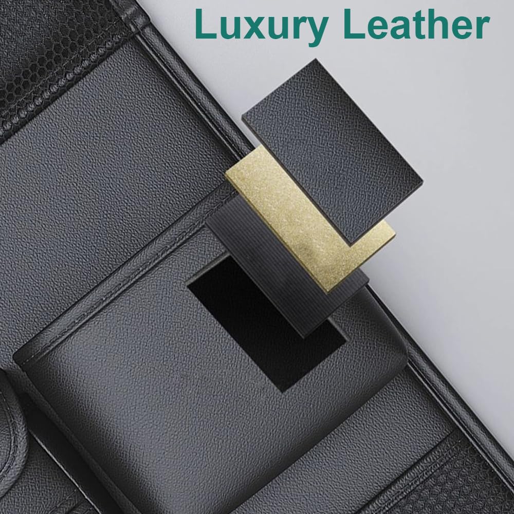 2 Pack Car Back Seat Organizer Leather Car Storage Organizer with Foldable Food Table Tray and Pockets Kick Mats Backseat Protector Travel Accessories (2, Black)