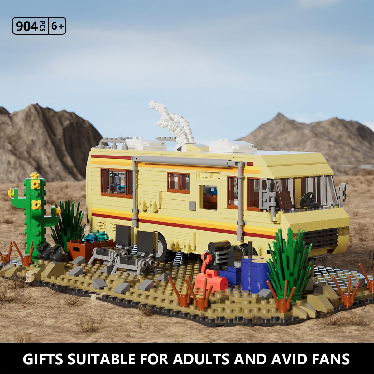 Breaking RV Bad Building Set, MOC Upgraded Classic Scene, Compatible with Lego for Adults, for Adults and Avid Fans