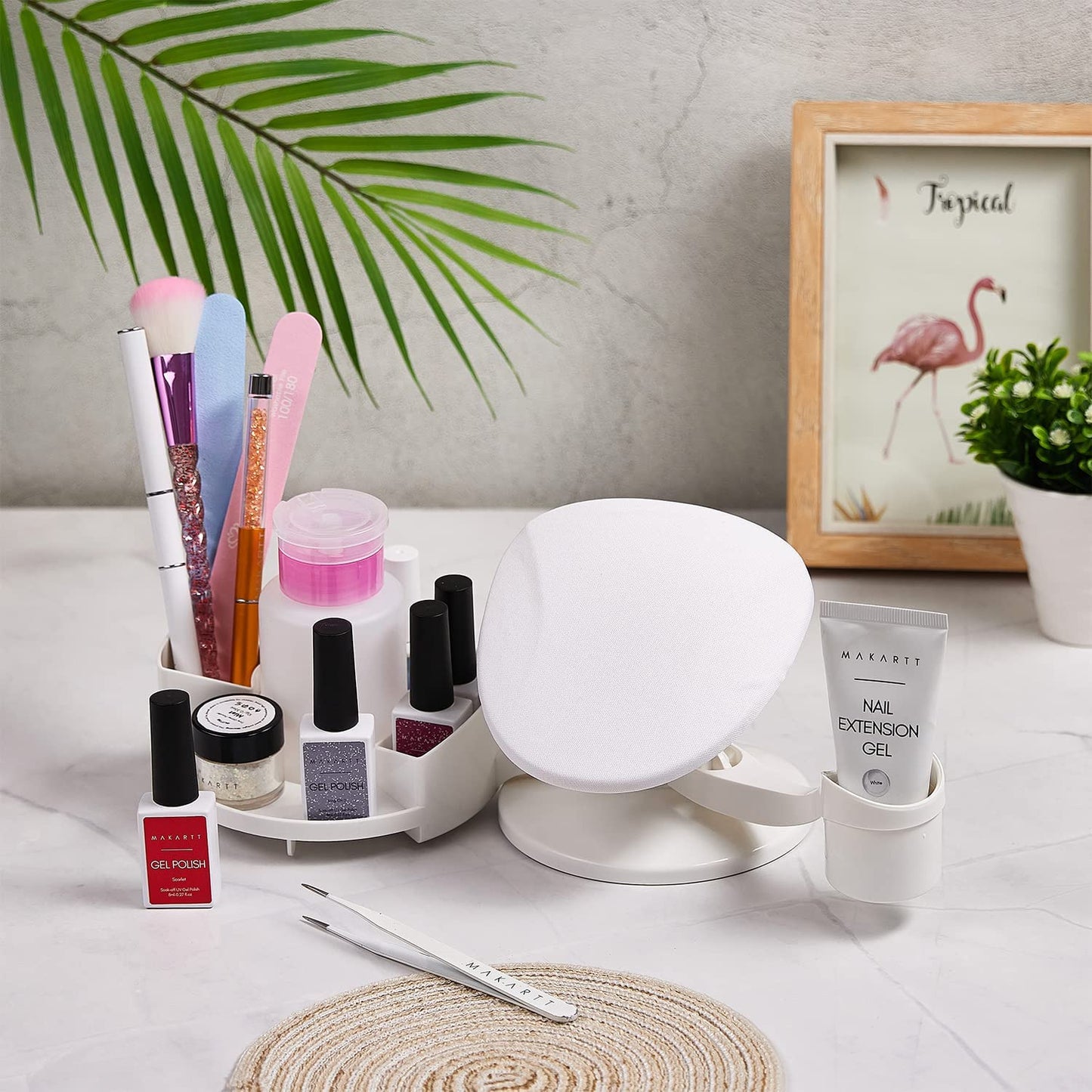 Makartt Nail Gel Polish Nail Design Base Studio Tool with Gel Holders and Multi Angle Rest, Great Support for Nail Salon Home DIY Manicure Pedicure Nail Art
