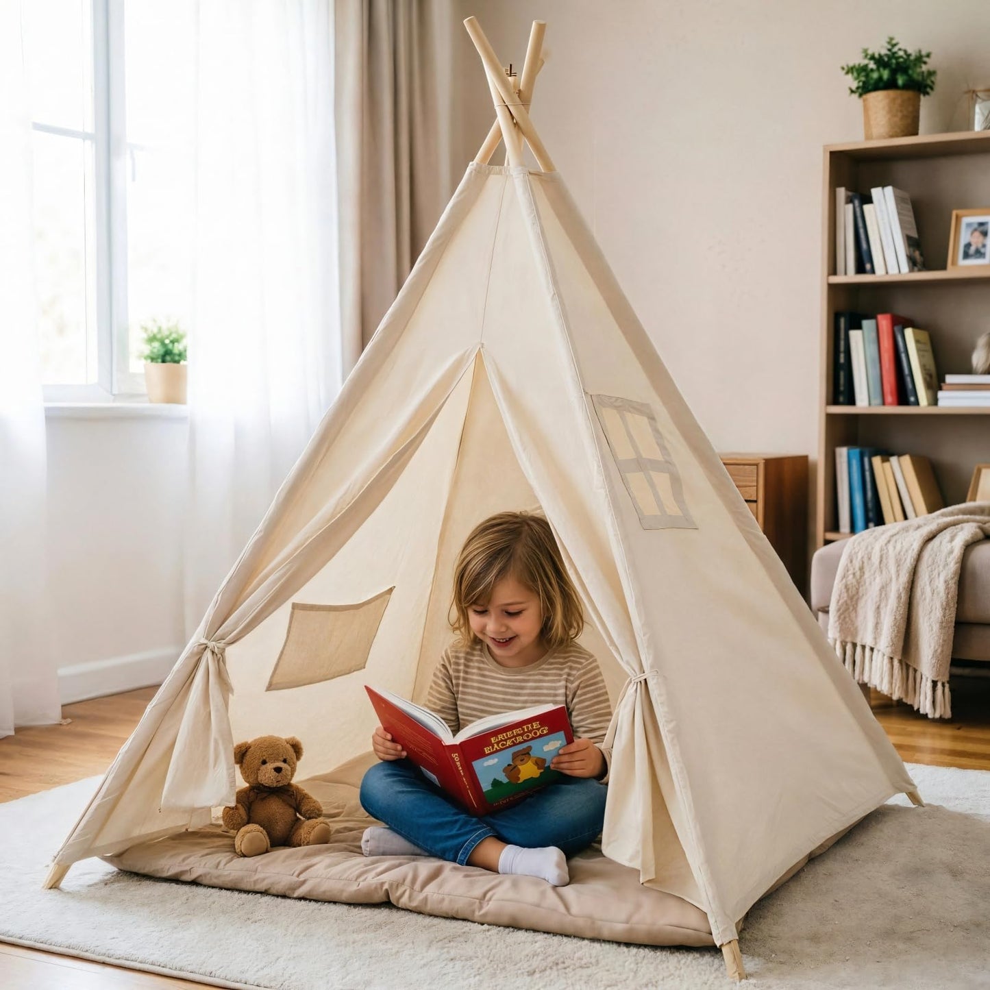 Teepee Tent for Kids,Kids Play Tent tee Pee Kids Tent Indoor Play Tent Kids Fodable Kids Play Tent,The Perfect Play Tent for Girls & Boys