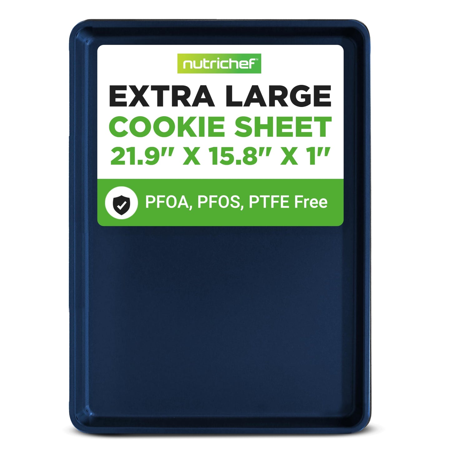 NutriChef Extra Large Cookie Sheet - Nonstick Carbon Steel Baking Tray for Easy Food Release, Professional Quality, Durable and Reliable Kitchen Essential