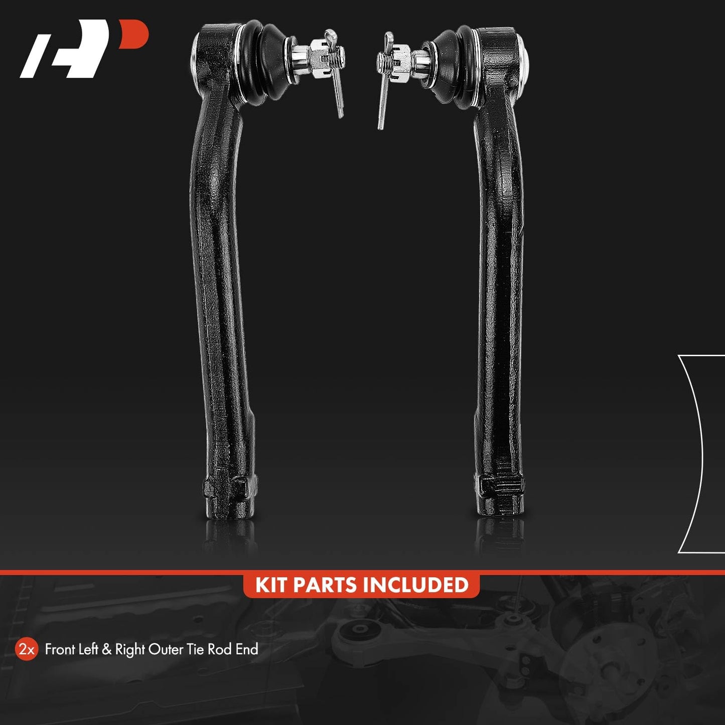 A-Premium 2 x Front Outer Tie Rod Ends, Compatible with Kia Sorento 2011-2013, Hyundai Santa Fe 2007-2012, Veracruz 2007-2012