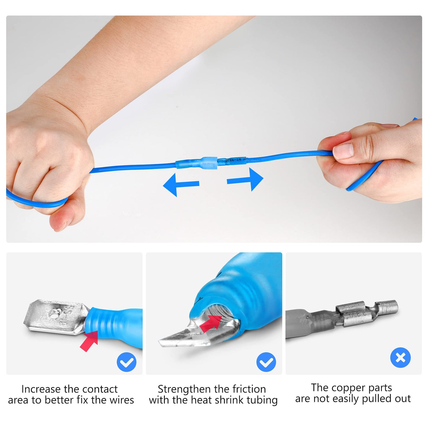 Kuject 320 PCS Heat Shrink Wire Connectors kit, Multipurpose Waterproof Electrical Wire Terminals, Insulated Crimp Connectors Ring Fork Spade Butt Splices for Automotive Marine Boat Truck