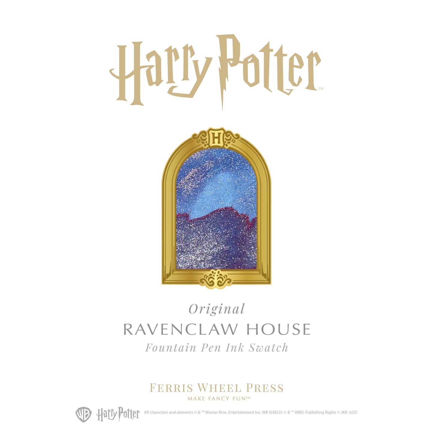 Ferris Wheel Press, Warner Bros., Official Licensed, Harry Potter, Carousel Pen & 10ml Ink Set, Ravenclaw House, Gold Plated No.5 Steel Nib