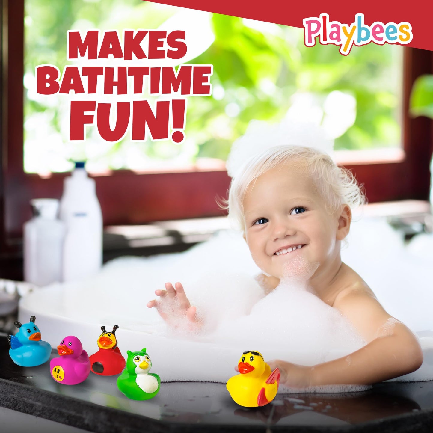 Playbees Rubber Ducks in Bulk 50 Pack Assortment Duckies Kids Baby Bath Shower Toys Jeep Ducking Floater Summer Beach Pool Activity Baby Showers Accessories Classroom Incentives