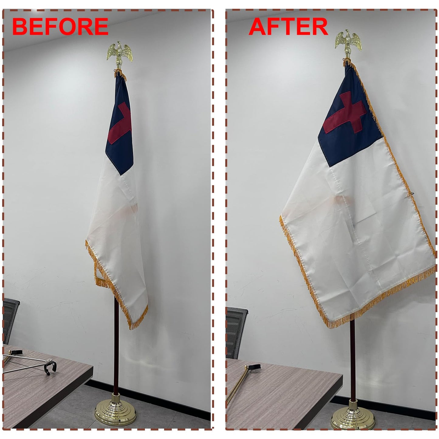 AMZFLAG 2 Pack of Flag Spreaders for Indoor Flag Pole, Sliver Large Indoor Flagpole Spreader 50 cm/19.5 inch Metal for Flag Display