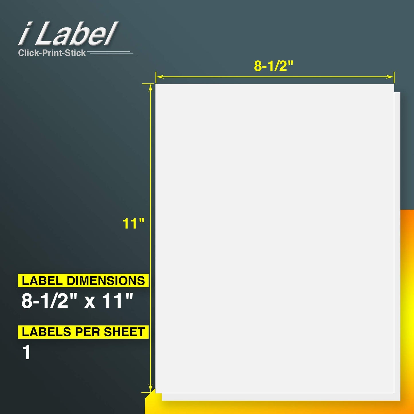 8.5" x 11" Full Sheet Sticker Paper for Laser & Inkjet Printers[500 Sheets,500 Labels]