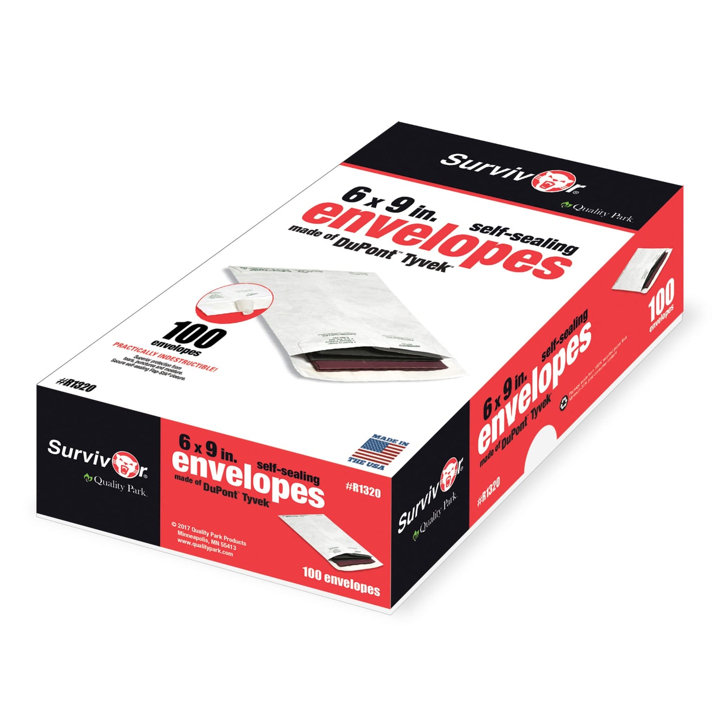 Quality Park Tyvek Catalog Envelope, 6-Inch X 9-Inch, White 100 Envelopes (R1320)