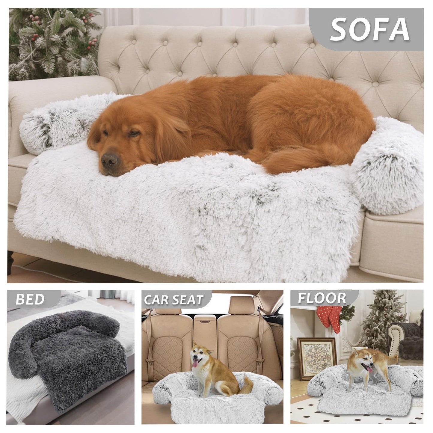 Dogs/Cats Bed Mats, Couch Cover for Dogs, Sofa Style Luxurious Mat for Pets, Waterproof Lining and Nonskid Bottom Perfect on Dog Crate, Cat Cage or in The Car.