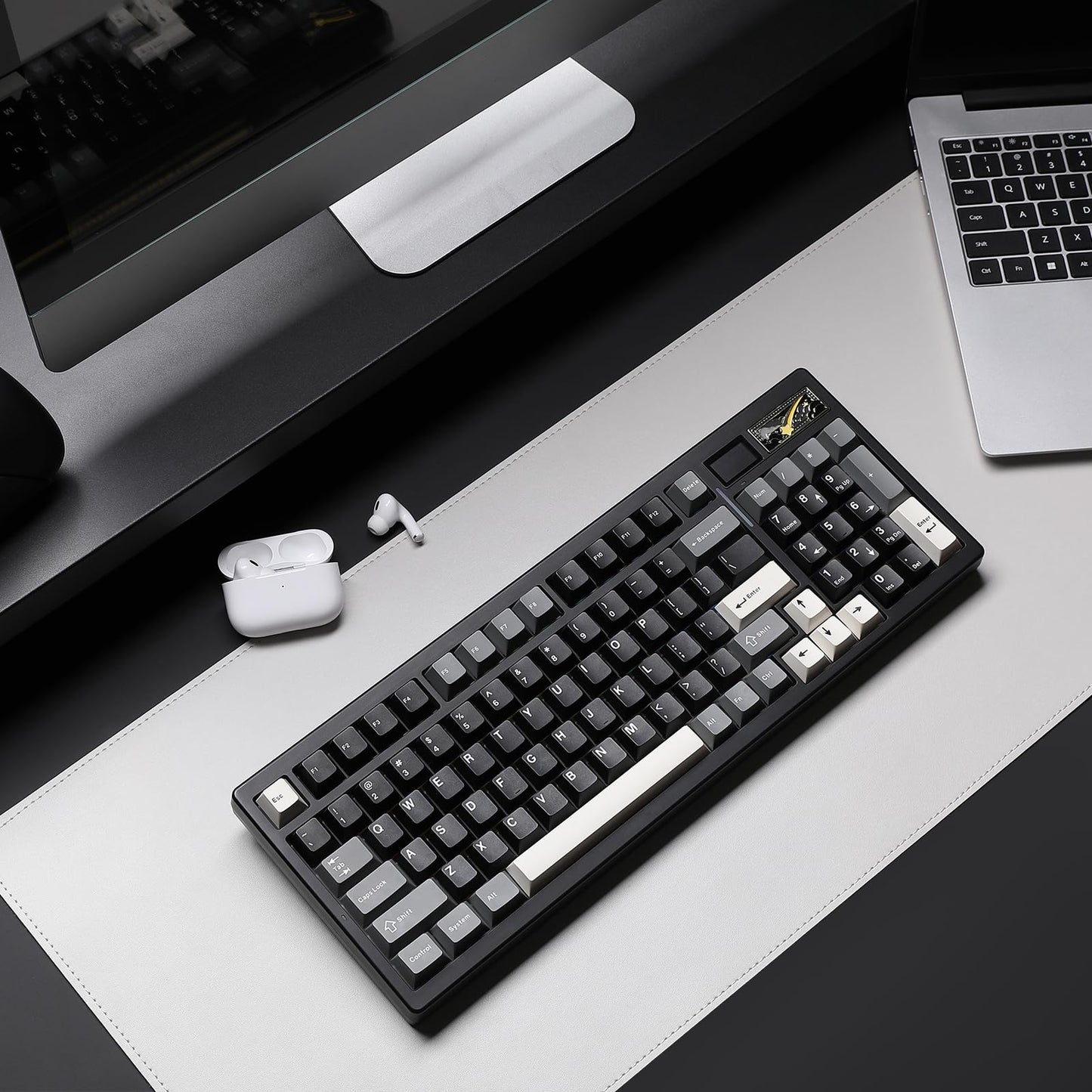 YUNZII IF99 Wireless Mechanical Gaming Keyboard with Smart LCD Display, QMK/VIA Programmable BT/2.4G/USB-C Gasket Mounted Hot Swap RGB 96% Layout for Mac/Win (Black, Gateron Zero Switch)
