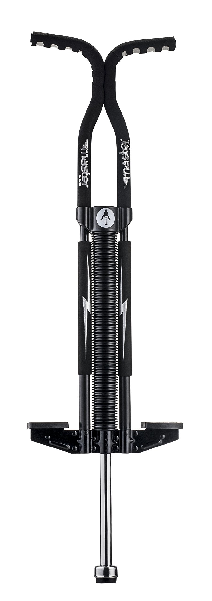 Flybar Master Pogo Stick for Kids, Ages 9+, 80 to 160 Pounds, Easy Grip Handles, Anti-Slip Pegs, Outdoor Toys for Boys, Jumper Toys for Girls, Outside Toys for Kids, Tweens and Teens (Black/Silver)