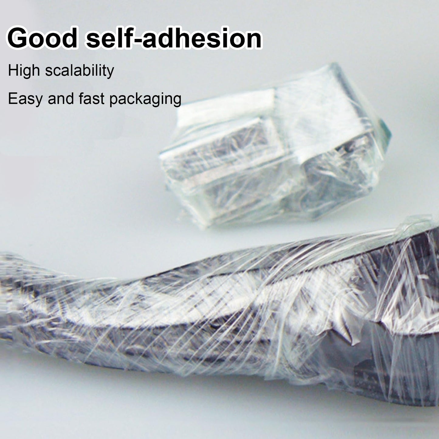 AMOGATO Stretch Film for Moving and Packaging - Strong, Residue-Free, Easy to Use with Blue Handles,60 Gauge, 2 Pack Clear 15 Inch x 1000 Feet