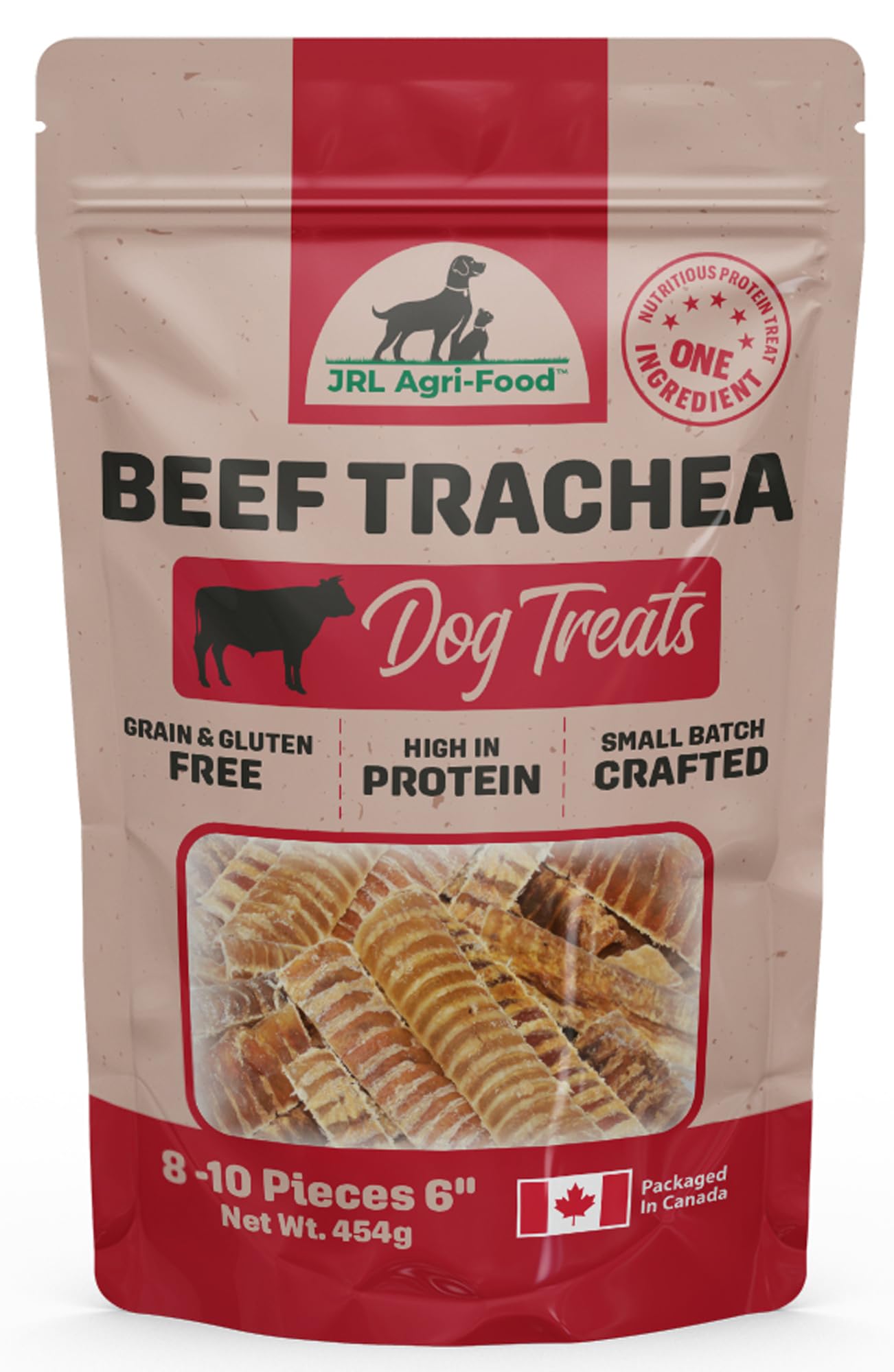 Beef Trachea Chew Dog Treat – 6" Sliced Natural, High Protein, Grass-fed. Dental Health, Joint Support, Long-Lasting Chew for Medium to Large Dogs