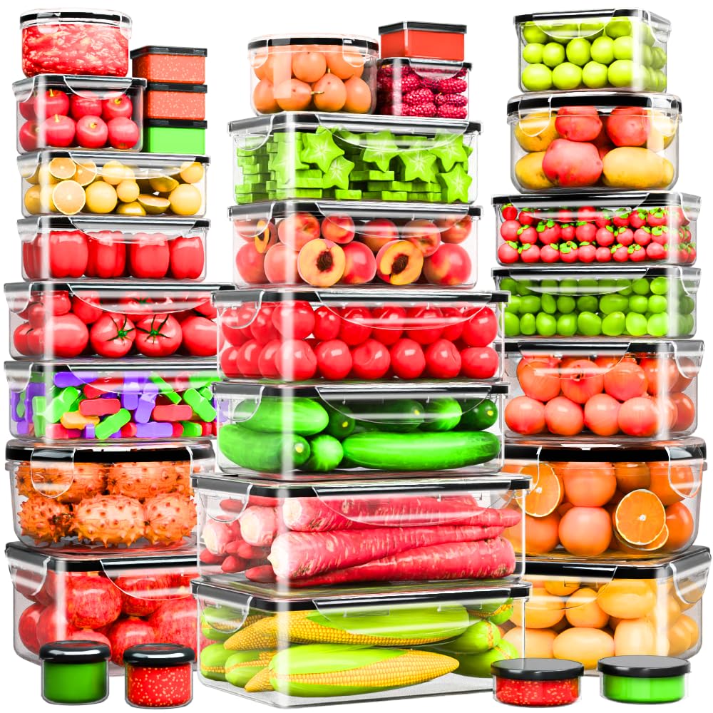 62 Pcs Large Food Storage Containers with Lids Airtight,Total19400ML(31 Containers&31 Lids)- Plastic Food Container for Kitchen Organization