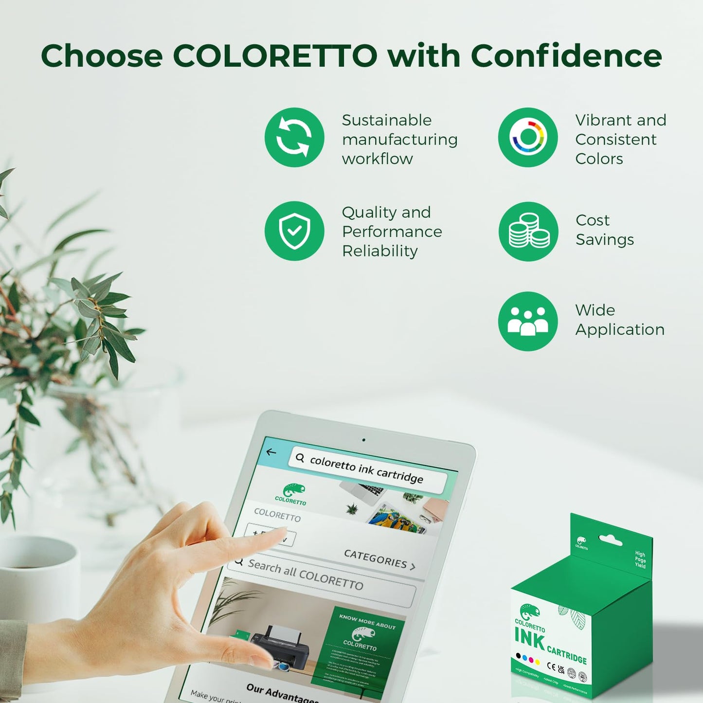 COLORETTO 901XL Ink Cartridges for HP Officejet 4500 Ink J4524 J4540 J4550 J4580 J4624 J4660 J4680 J4860 G510a G510g G510n Printer Remanufactured Ink hp901 XL hp 901 1 Black 1 Color 2-Pack|High-Yield