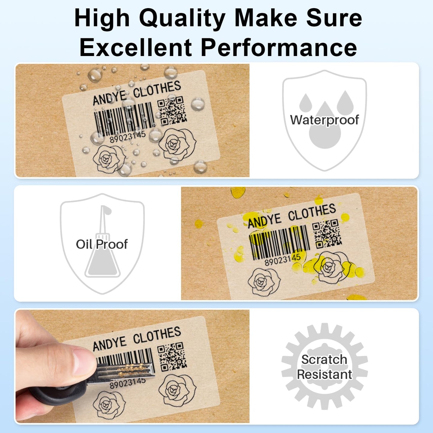 Phomemo 3 Rolls Transparent Labels, 1.57'' x 2.36'' (40 x 60mm) Sticker Labels for Phomemo M220 M110 M221 M120 M220 Label Maker, for Barcode, Qr Code, Box, Name