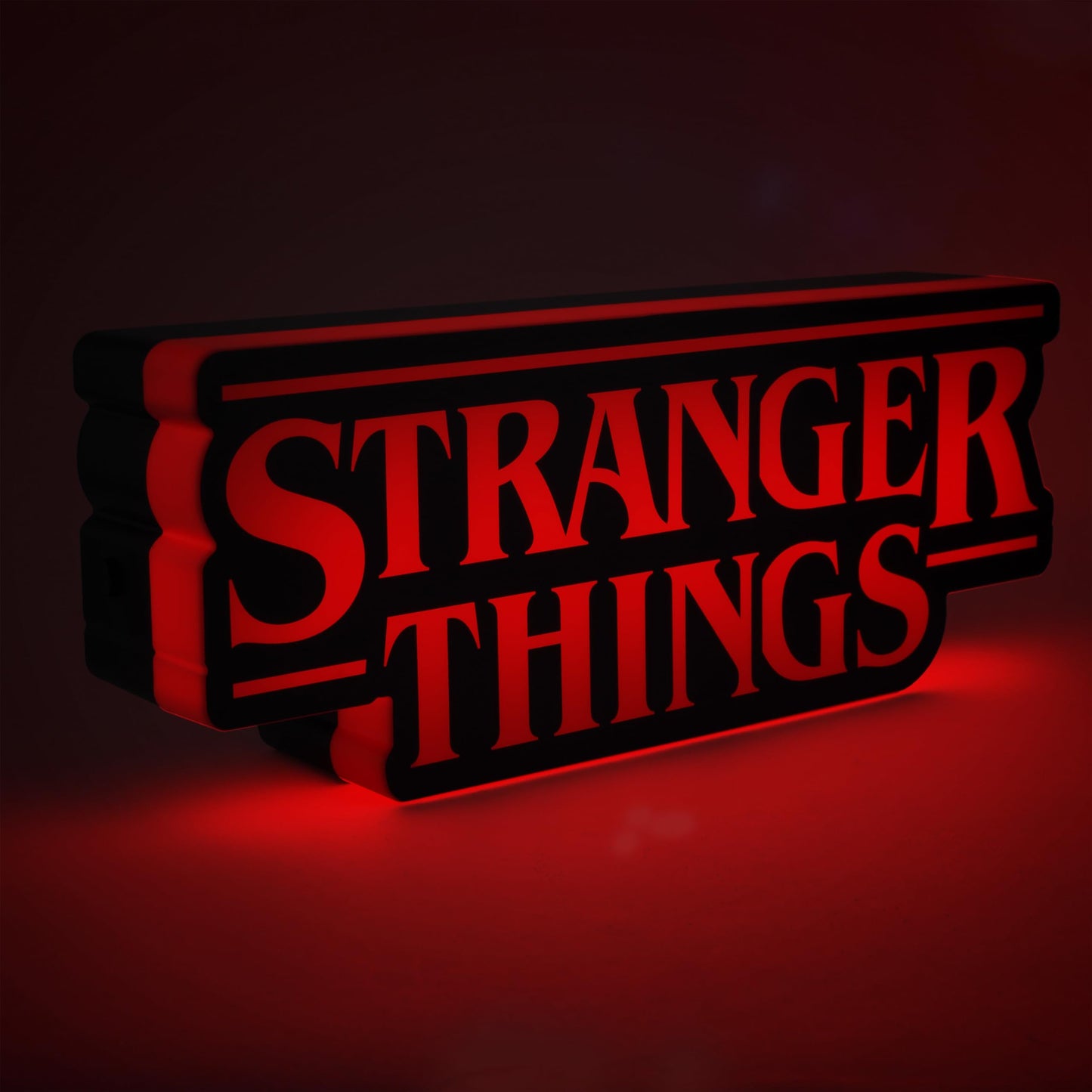 Stranger Things Shaped Logo Light, 30cm (11.8") Wide Wall or Desk Lamp with USB or Battery Power, Phase & Pulse Modes, Officially Licensed Netflix Merchandise - Paladone