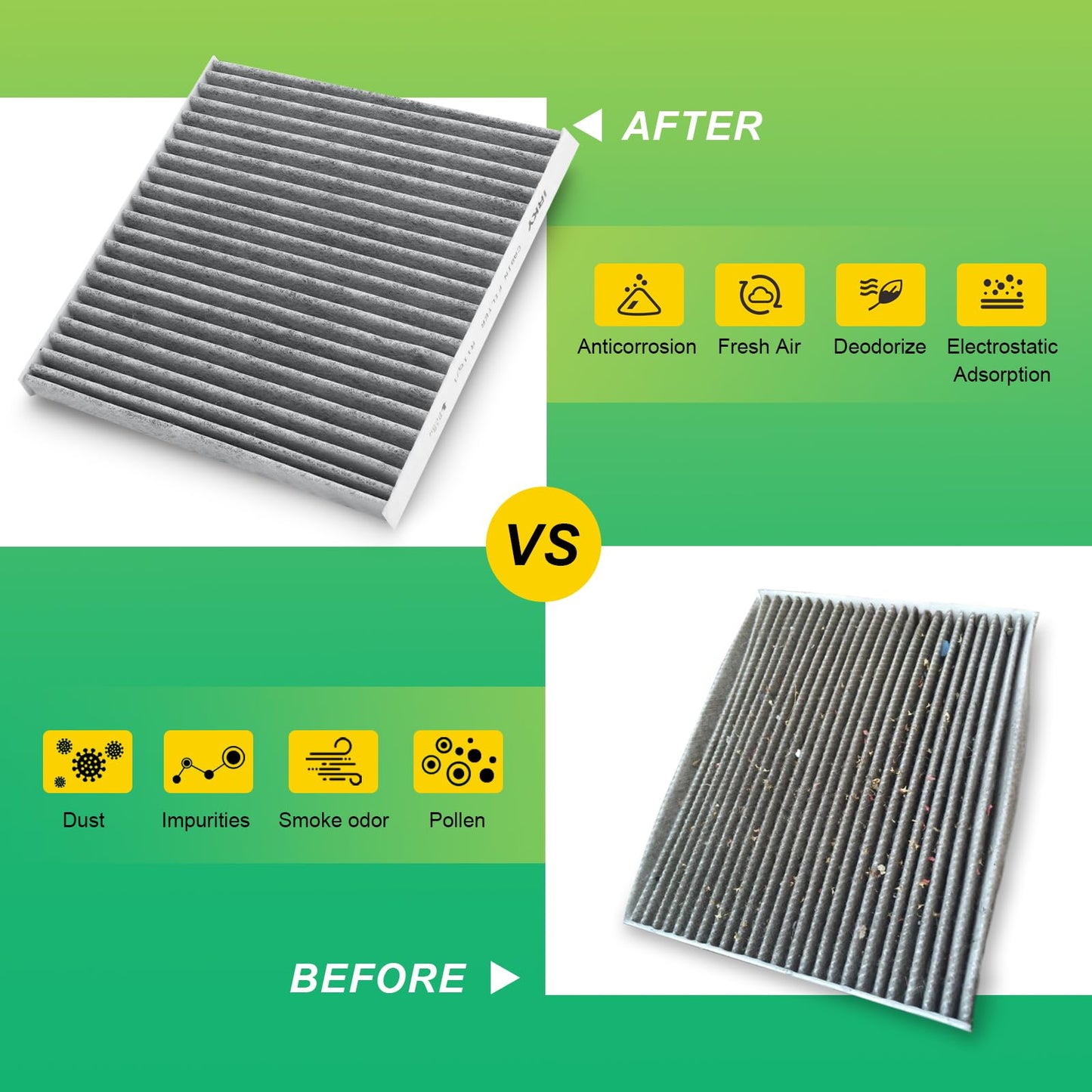 CF11671 Cabin Air Filter Replacement CP671 Compatible with RAM 1500/2500/3500 2016-2024,1500 CLASSIC/4500/5500 2016-2023;Jeep Wagoneer 2022-2023;Mazda CX-7 2007-2012 includes Activated Carbon 3 Packs