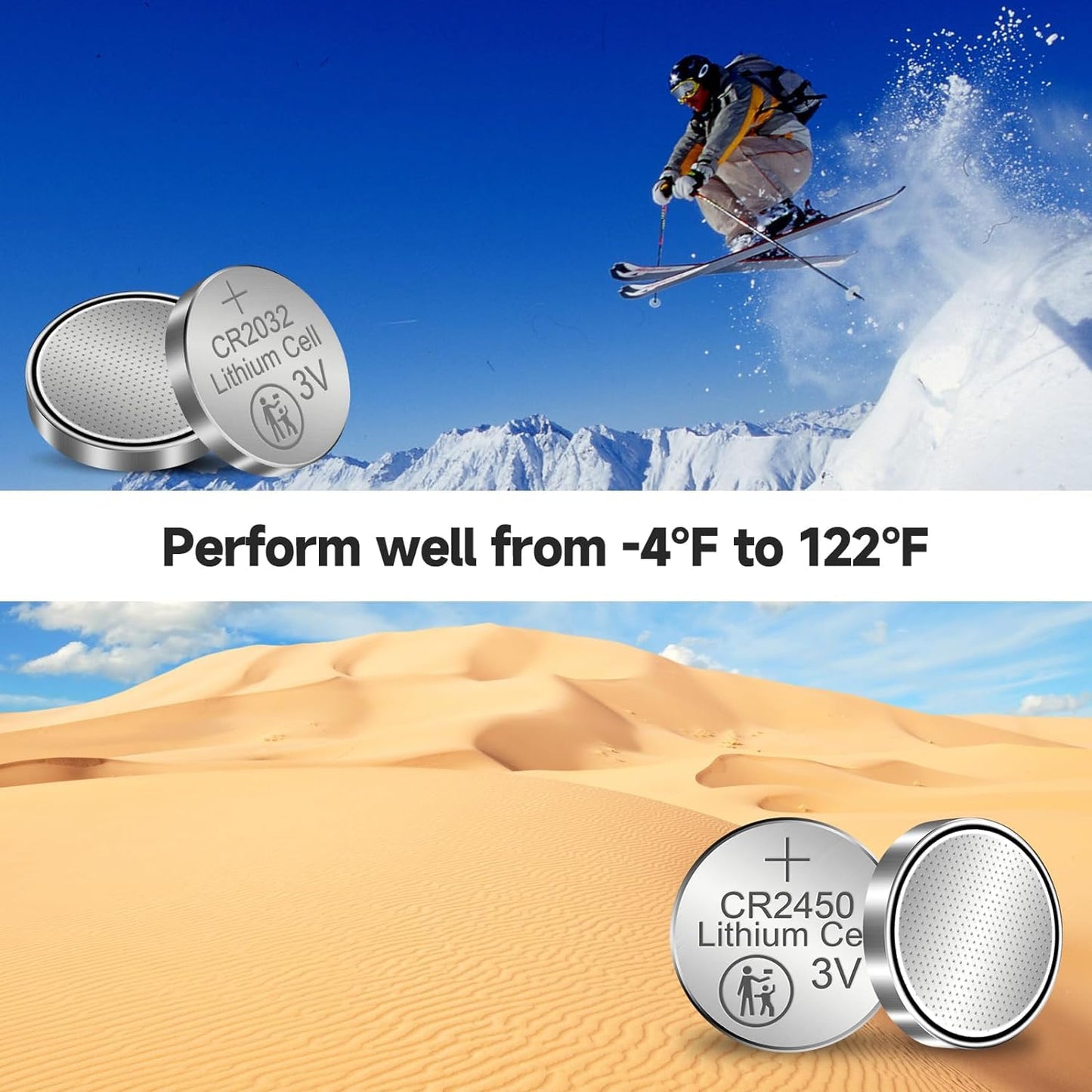 CR2450 Lithium Battery 3 Volt 600 mAh Coin Button Cell 100 Pack