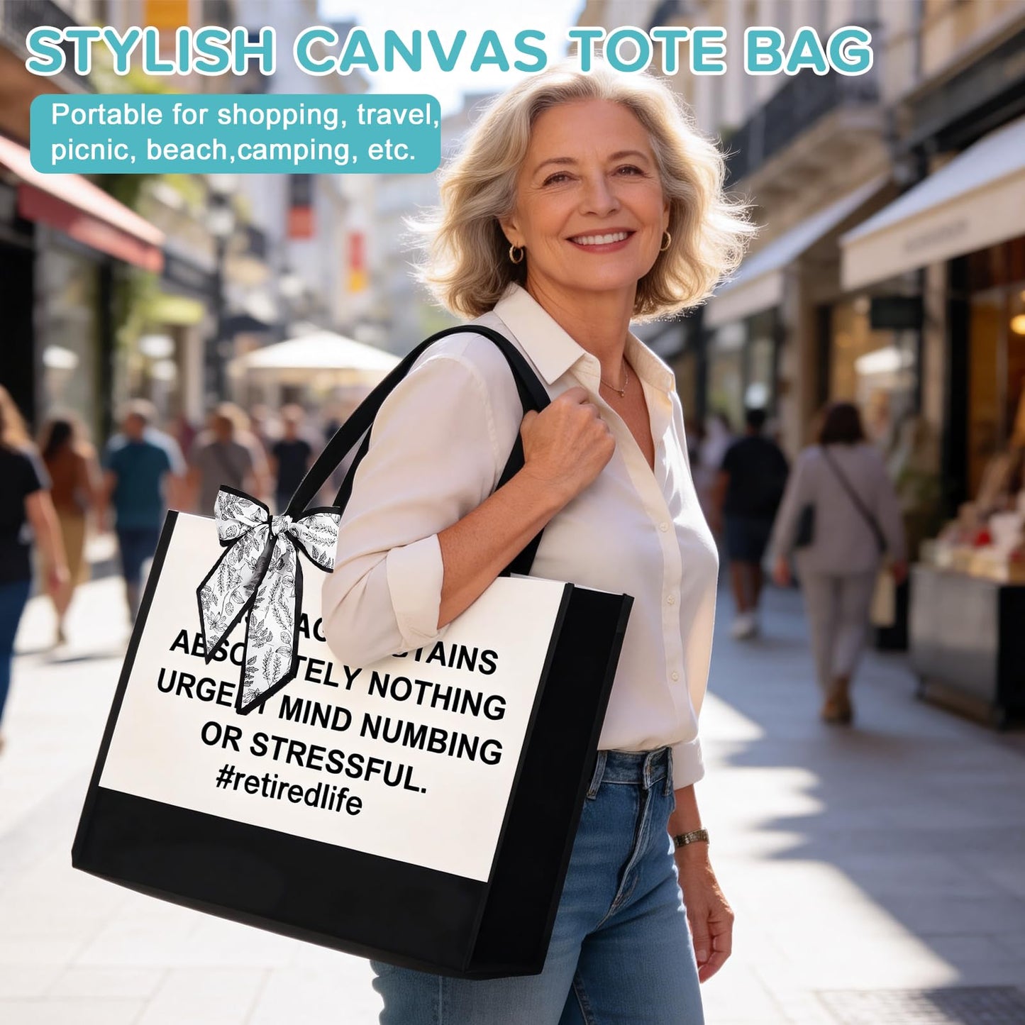 Retirement Gifts for Women 2026, Happy Retirement Gifts for Women Retirees Teachers Nurses Boss Friends Mom Grandma, Coworkers Farewell Leaving Going Away Gift with Canvas Tote Bag