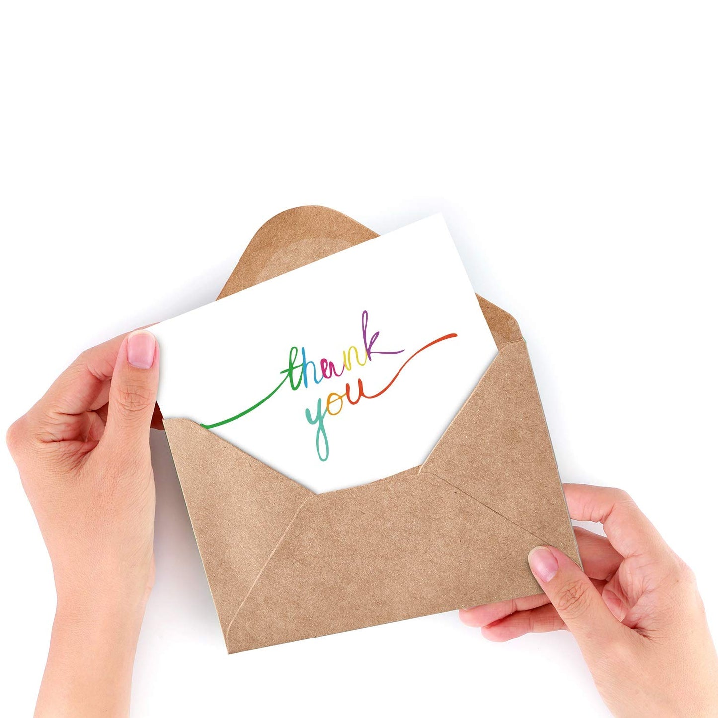144 Bulk Thank You Cards with Envelopes, Ohuhu Thank You Notes Box Set with 8 Elegant Rainbow-Colored Designs Greeting Cards for Business, Wedding, Baby Shower, Blank Inside, 4x6 Inch