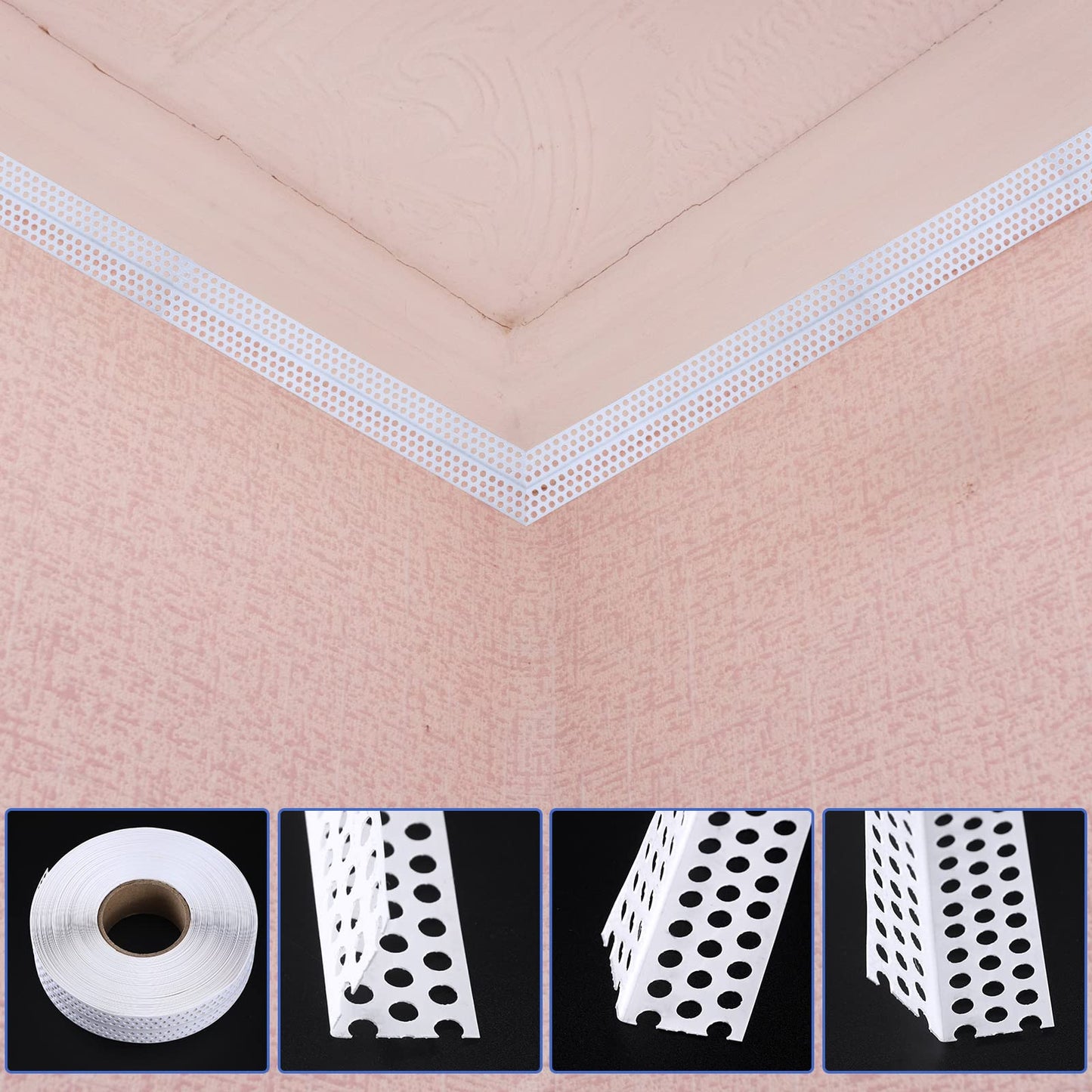 Drywall Joint Tape 2" x 132' PVC Multipurpose Self Adhesive Joint Tape Drywall Corner Line Wall Crack Self Adhesive and Patch for Inside and Outside Corner Bead, Ceiling Wall Crack Filling