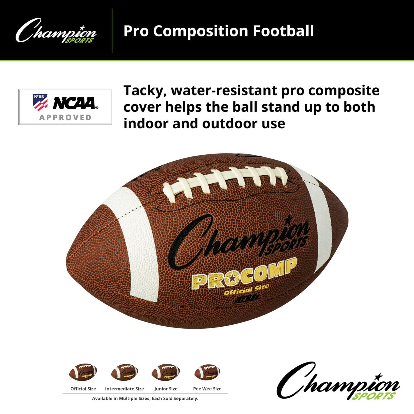 Champion Sports Official Size Composite Football, Brown