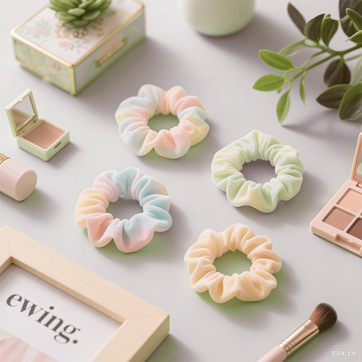 65 Pcs White Cotton Scrunchies Hair Ties Accessories for Tie Dye Party Supplies Including 30 Scrunchies 15 Bow Hair Ties 20 Headband Non Slip Stretchy Elastic Head Wrap Holder for Women DIY Tie Dye