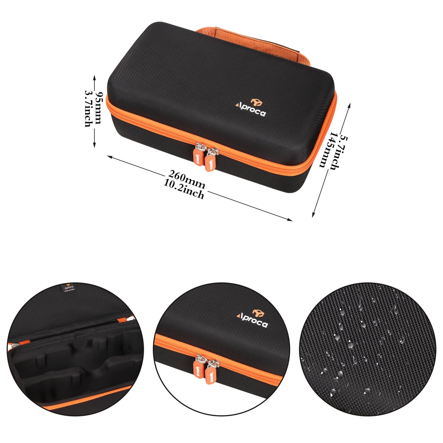 Aproca Two Microphone Case Compatible with JBL Wireless Two Microphone System, Portable Handheld Dual Mic Bag for Receivers, Adapters, AA Batteries-Black