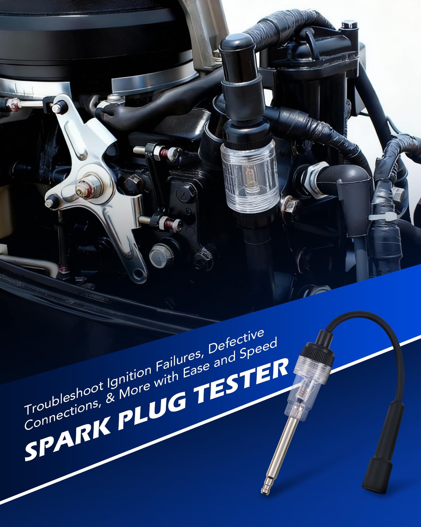 Orion Motor Tech Engine Compression Tester Kit, 11 pc Fuel Pressure Gauge Set with Spark Plug Tester for Mechanics, Cylinder Compression Tester for Gas Petrol Engines, Automotive Fuel Pressure Test