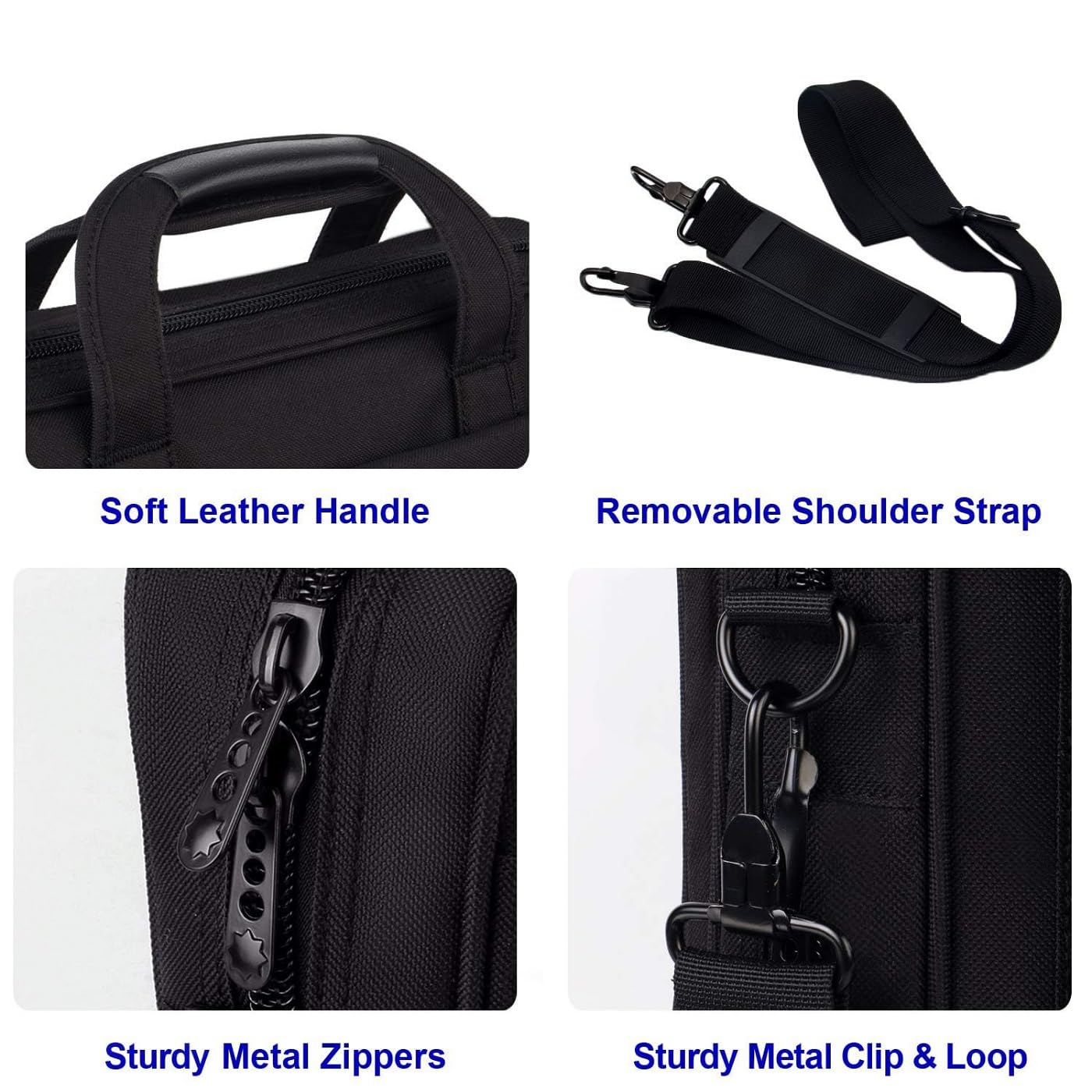 Taygeer Messenger Bag for Business, Work & Office 15.6 Inch Laptop Bag Shoulder Bag with Strap for Men & Women, Water Resistant Computer Briefcase,Black