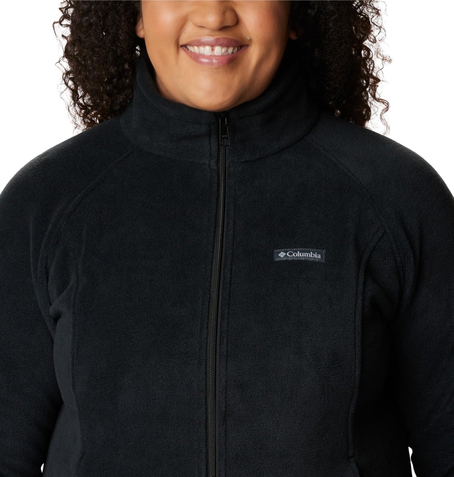 Columbia Women's Benton Springs Full Zip Jacket, Soft Fleece with Classic Fit, Black, 1X