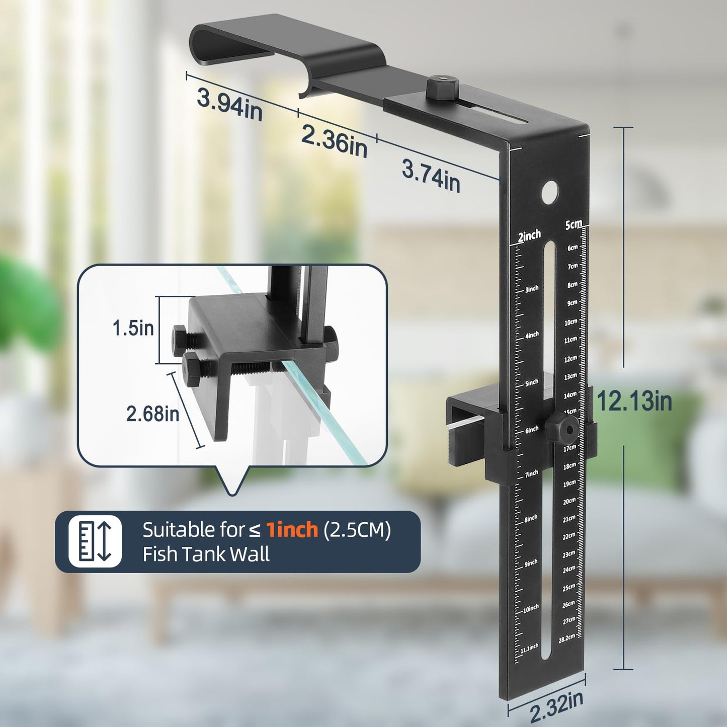 hygger Aquarium Light Clip Holder (for HG-957),2 Pieces, Aquarium Fish Tank Light Riser/Holder/Bracket/Stand/Mount