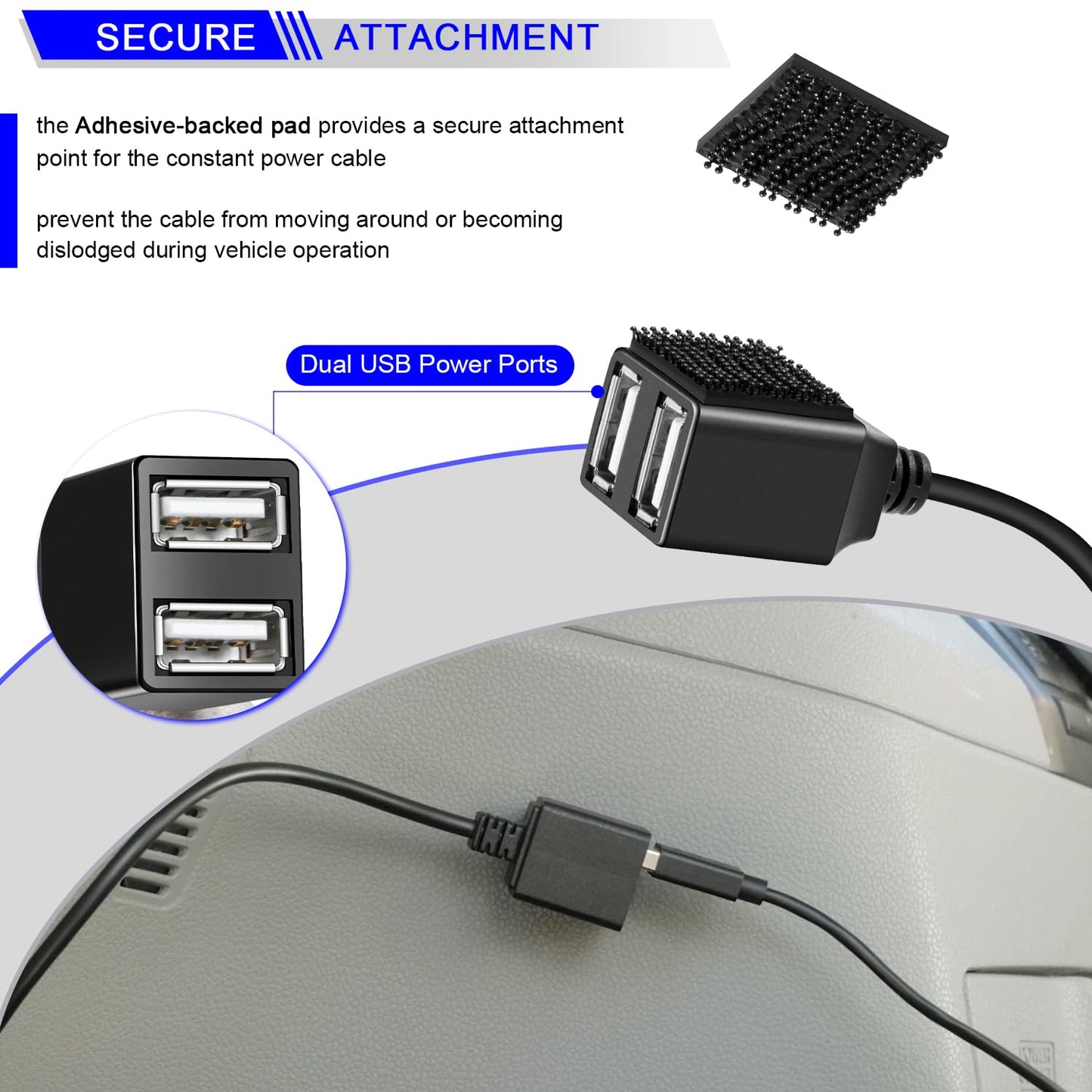 010-12530-23 Constant Vehicle Power Cable for Garmin Dash Cam 46, 47, 56, 57, 66W, 67W, Live, Mini, Mini 2, Tandem, Connect to Vehicle's OBD-II Port for Power Even When Parked and Turned Off