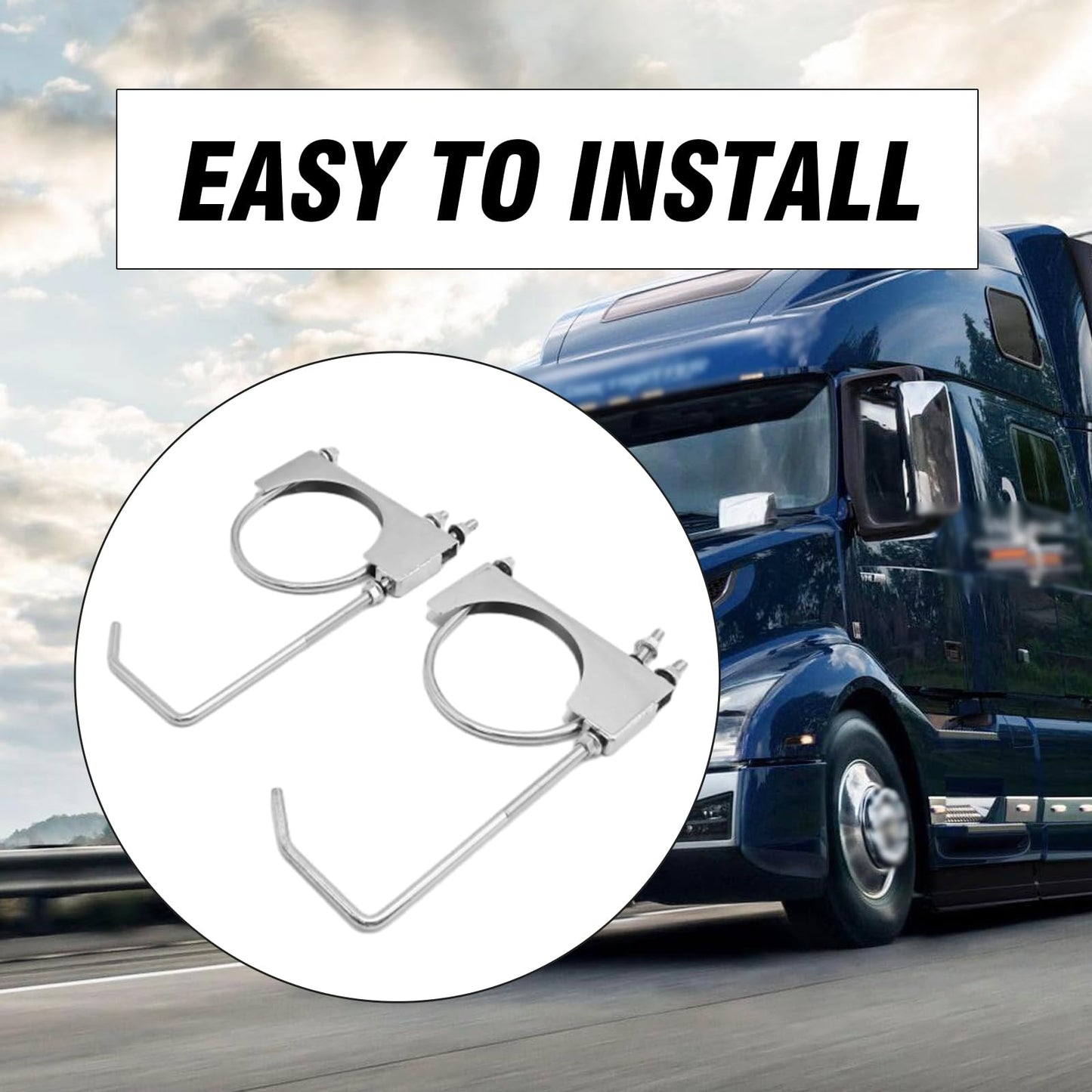 ZUDKSUY 2 Pack 2.5" Universal Exhaust Hanger Exhaust Clamps Exhaust Pipe Bracket with 9.5-Inch Long Muffler Hanger Exhaust Pipe Bracket for Car and Truck Exhaust Pipes