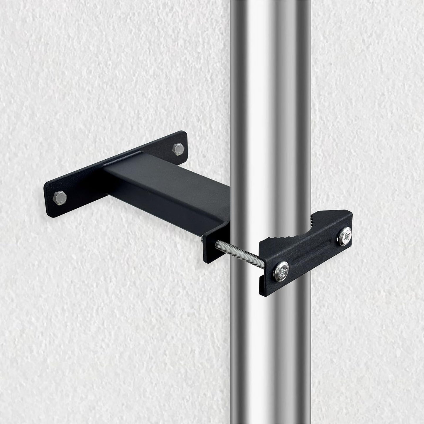 VANROUG 2Pcs Patio Umbrella Holder Clamp Outdoor Umbrella Deck Mount, Adjustable Metal Umbrella Stand Umbrella Poles Clamp Railing Mount for Balcony, Courtyard, Black